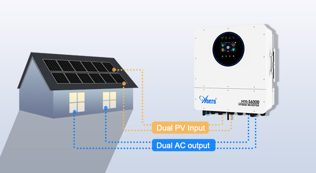 Преимущества инвертора 6KW-12KW одиночной фазы IP65 гибридного солнечного
