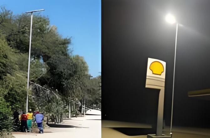 120 комплектов 100W солнечных уличных светильников «все-в-одном» в Уганде